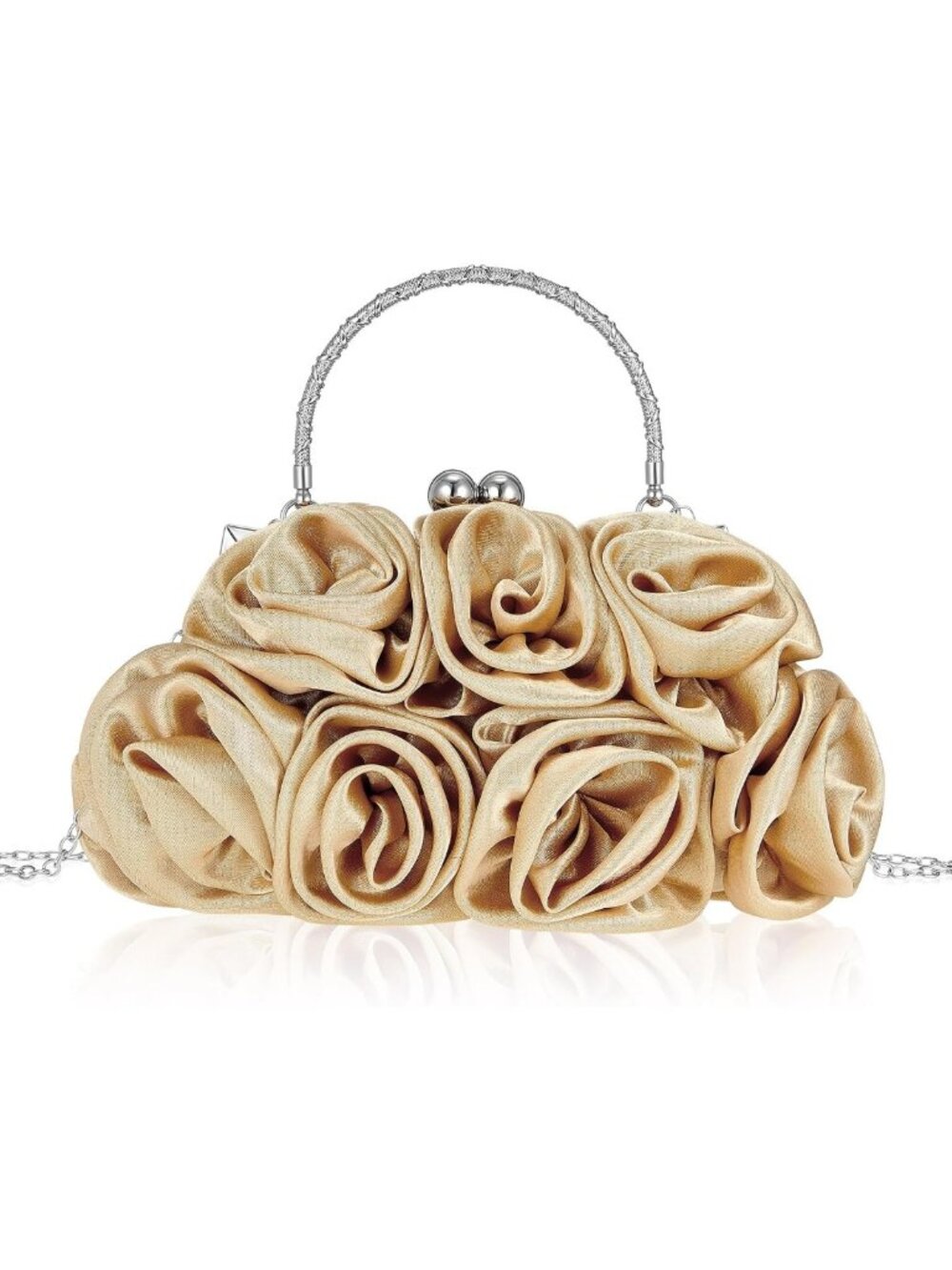 Elegant 3D Floral Satin Clutch Purse | Chic Evening Bag for Special Occasions